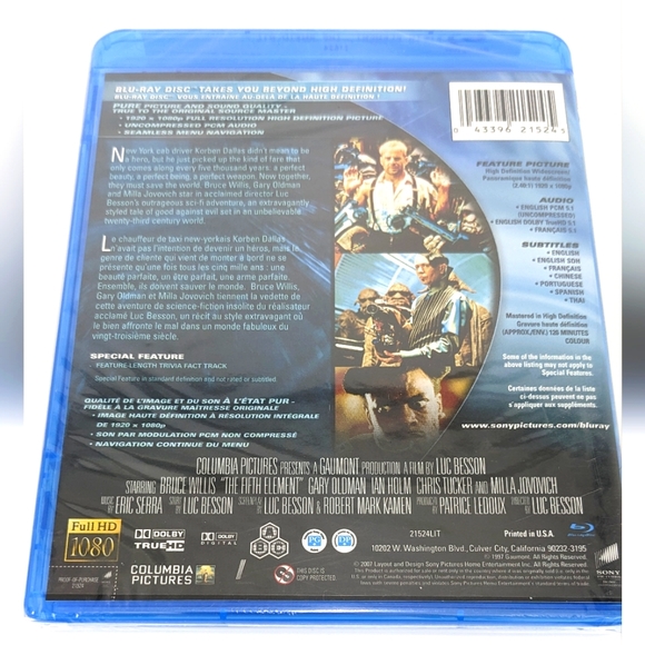 3/$30✨SEALED! The Fifth Element Blu-Ray - Picture 2 of 4